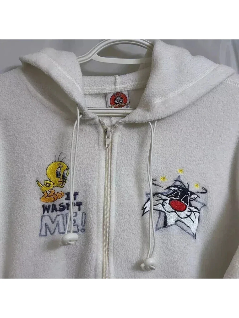 Looney Tunes Sylvester & Tweety "It Wasn't Me" Fleece Jacket Women's Small? - Picture 2 of 4